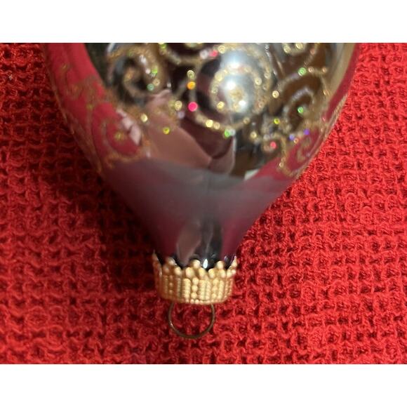 4 Vtg Christmas by Krebs Blue Purple Ombré Teardrop Flower Glass Ornaments (b) - Picture 2 of 5